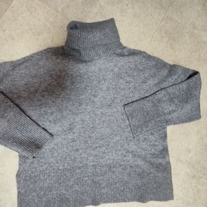 J.Crew Merino Wool Alpaca Supersoft Turtleneck Sweater Oversized Xs 4-8 Gray